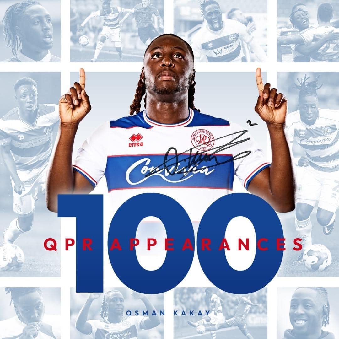 Defender Osman Kakay has become the latest Queens Park Rangers player to make his 100th appearance for the club
