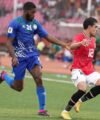 Daniel Kanu in action for Sierra Leone in the 2-0 defeat to Egypt