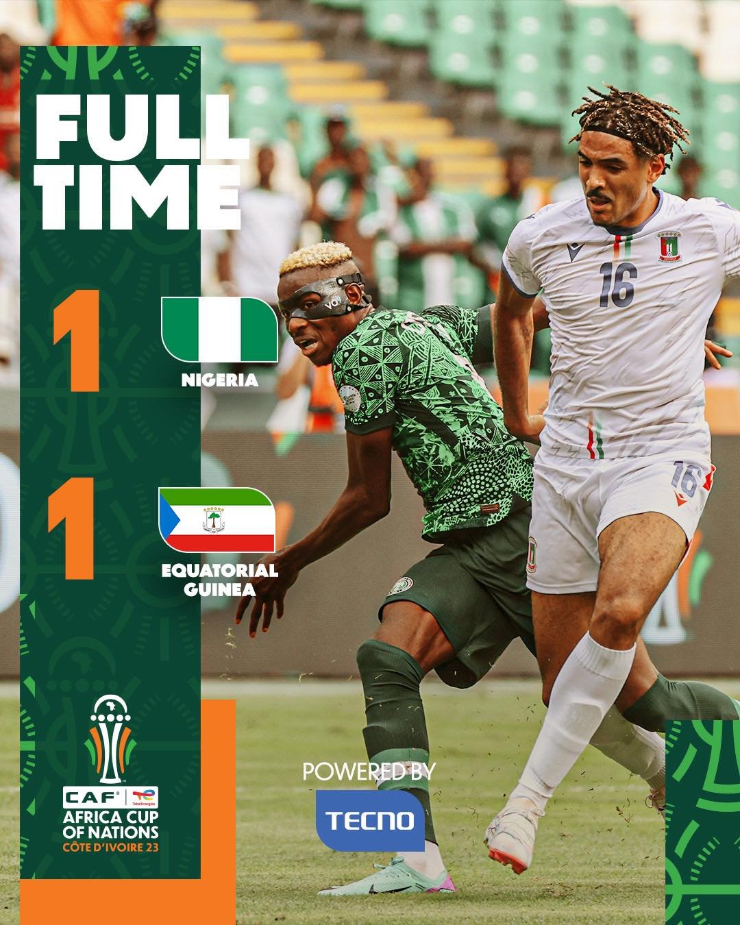 Nigeria, Equatorial Guinea Share Spoils in Group A Opener