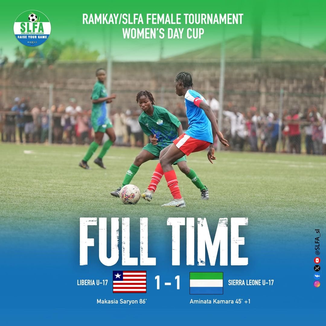 In the Women's Day Cup, Sierra Leone U17 drew 1-1 against Liberia in a thrilling match. However, with an impressive 8 points, Sierra Leone has secured victory in their category of the tournament.