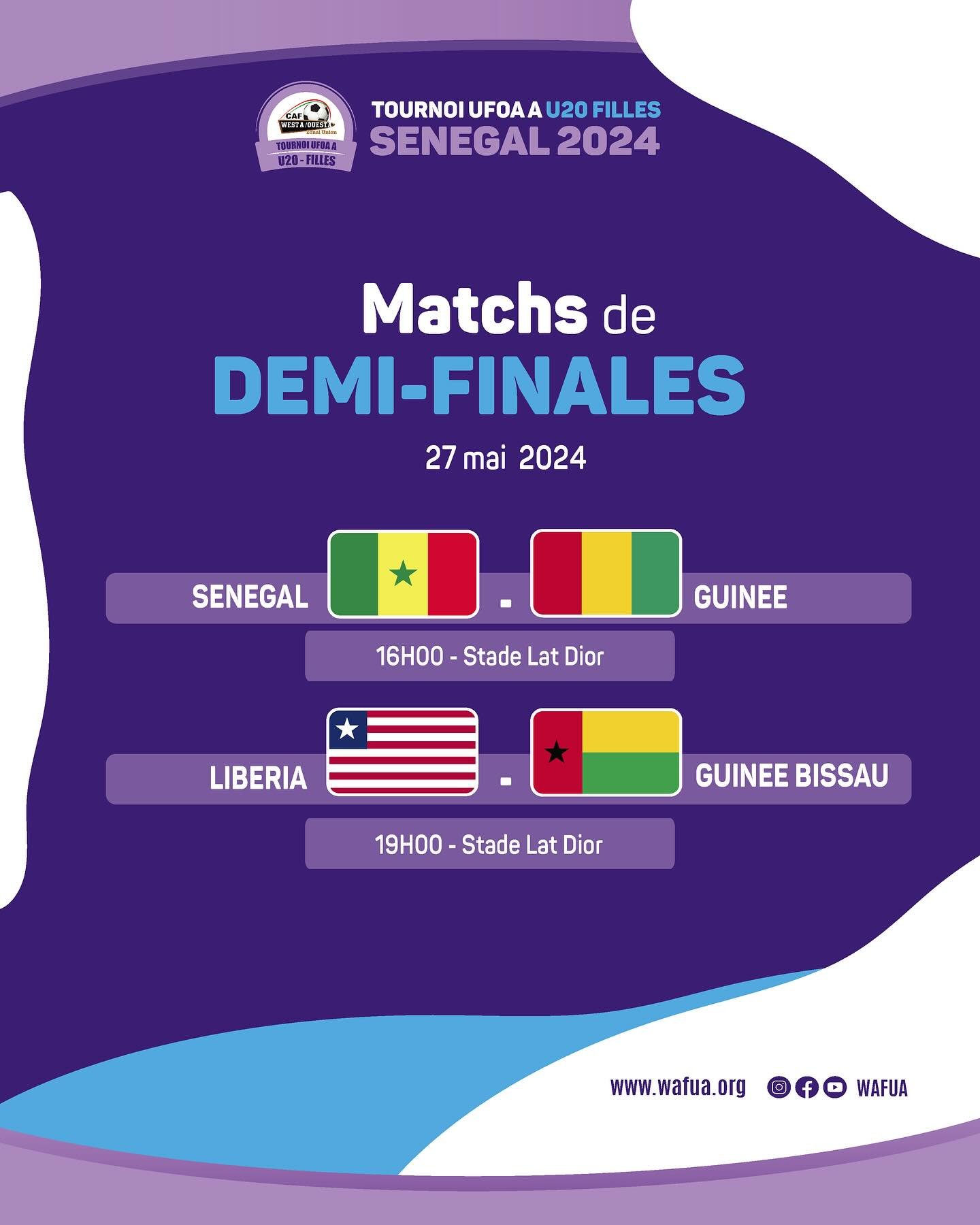 After an exciting first round, the tournament is ready for the semi-final match-up as Senegal will face Guinea, while Liberia will take on Guinea Bissau.