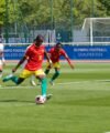 Ilaix Moriba scored the winning goal from a penalty in the first half. 