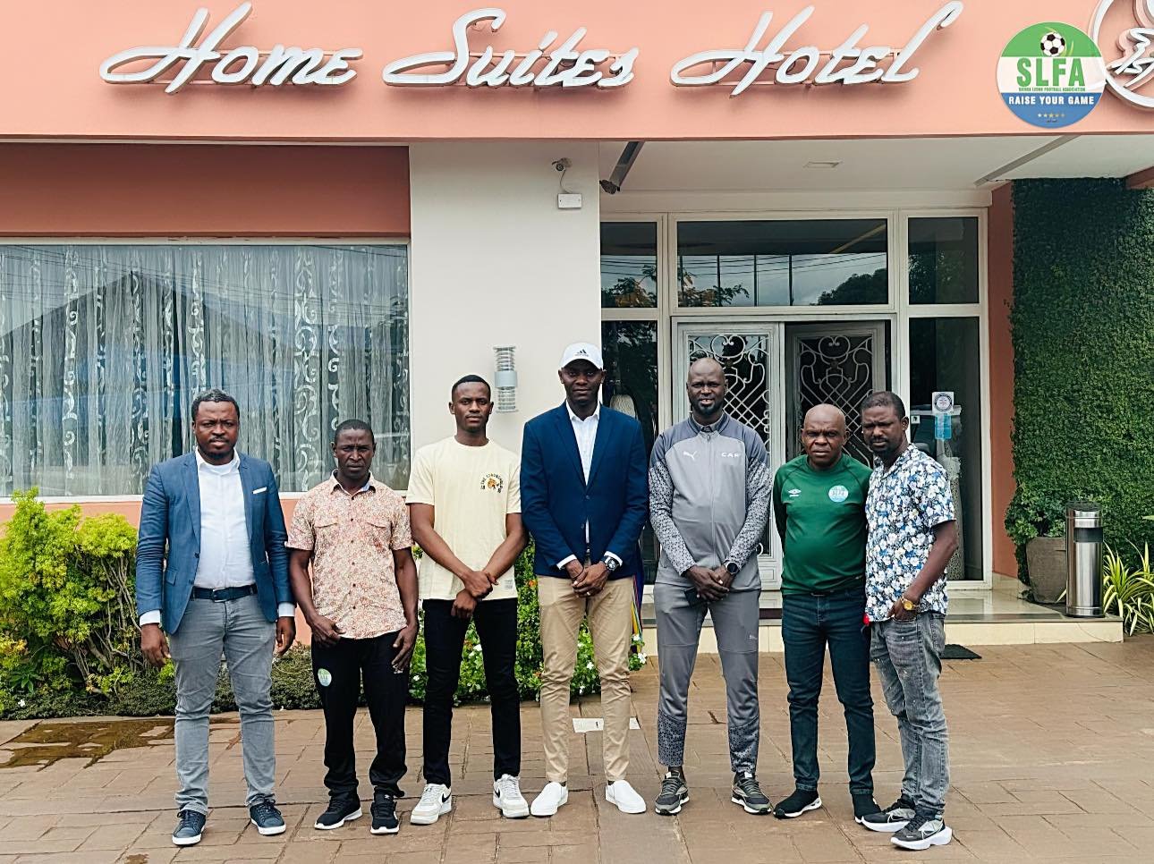 The SLFA team warmly welcomed the Wafu delegates at the Home Suites Hotel in Freetown. Acting General Secretary Mohamed Benson, Head of Finance Ibrahim Bah, Director of Competitions Sorie Ibrahim Sesay, and a cross-section of the Local Organizing Committee met the delegates as they planned for a successful tournament.