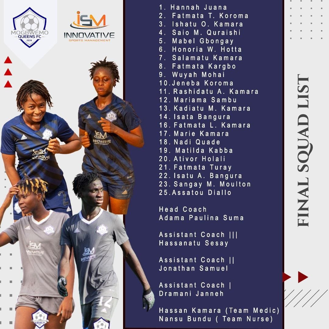 Adama Paulina Suma has named a squad of 25 women, who will be competing in the qualifiers.