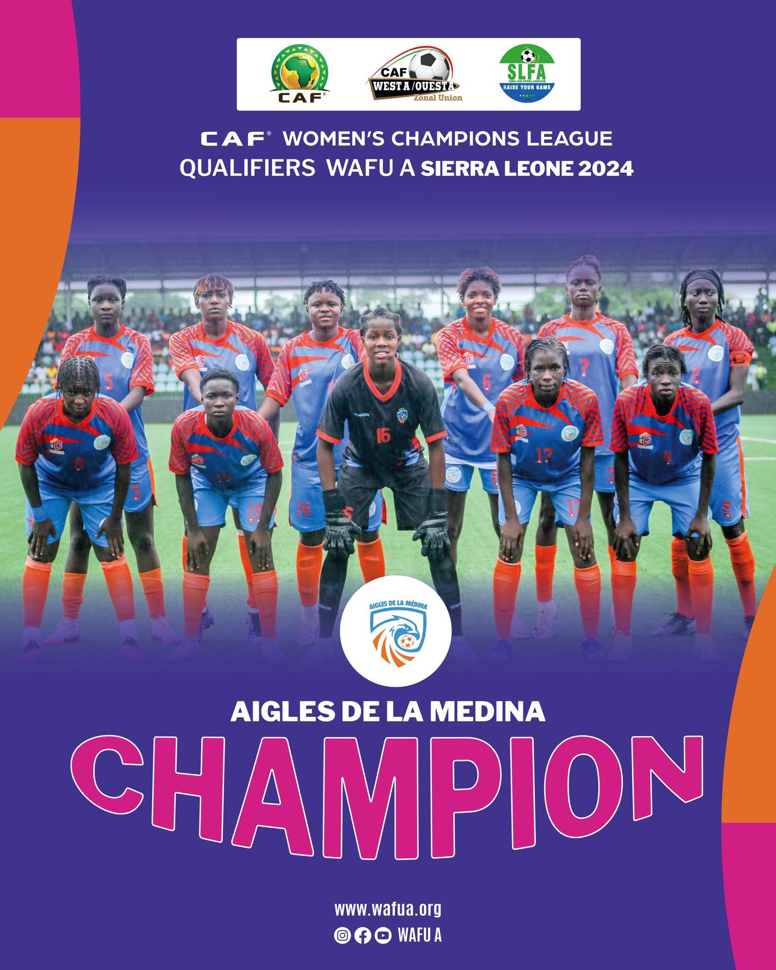 Senegal's Aigles De La Medina won the WAFU A CAF Women's Champions League Qualifiers and will represent their zone in the upcoming CAF Women's Champions League in Johannesburg, South Africa.