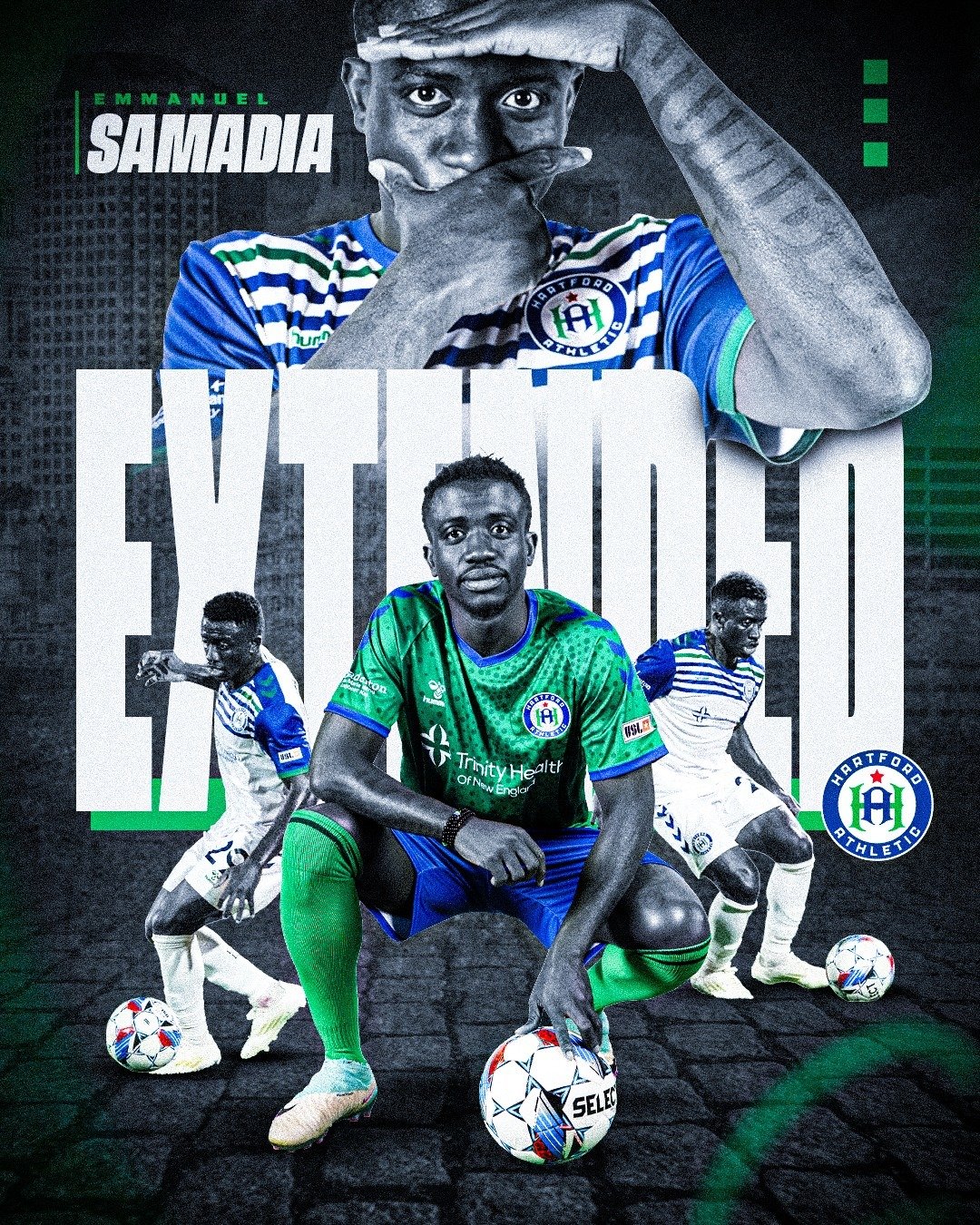 New deal for Sierra Leone international Emmanuel Samadia with Hartford Athletic