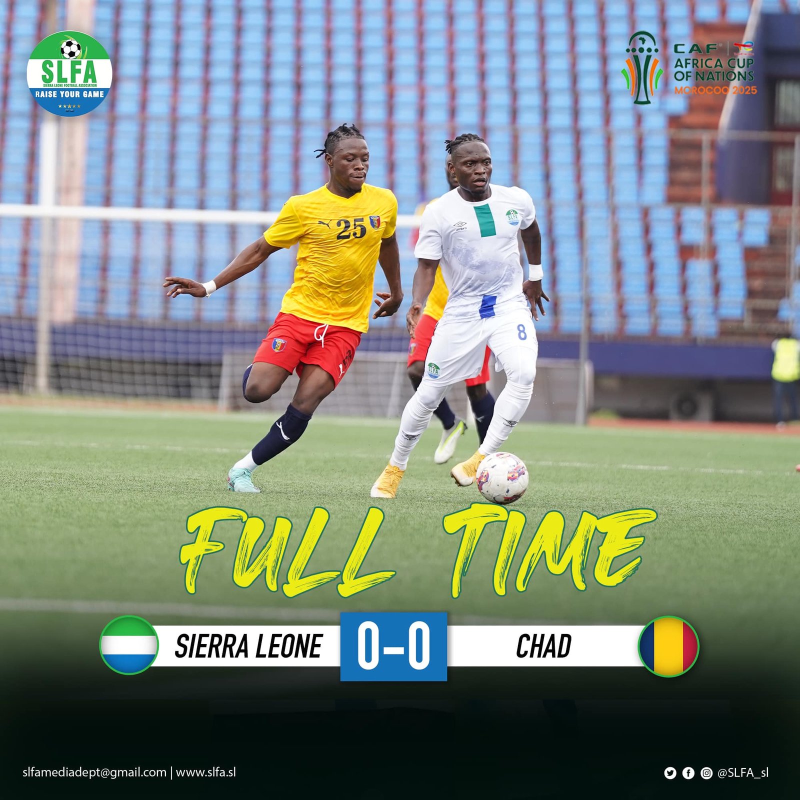 Chad snatch valuable point as Sierra Leone sleep at home