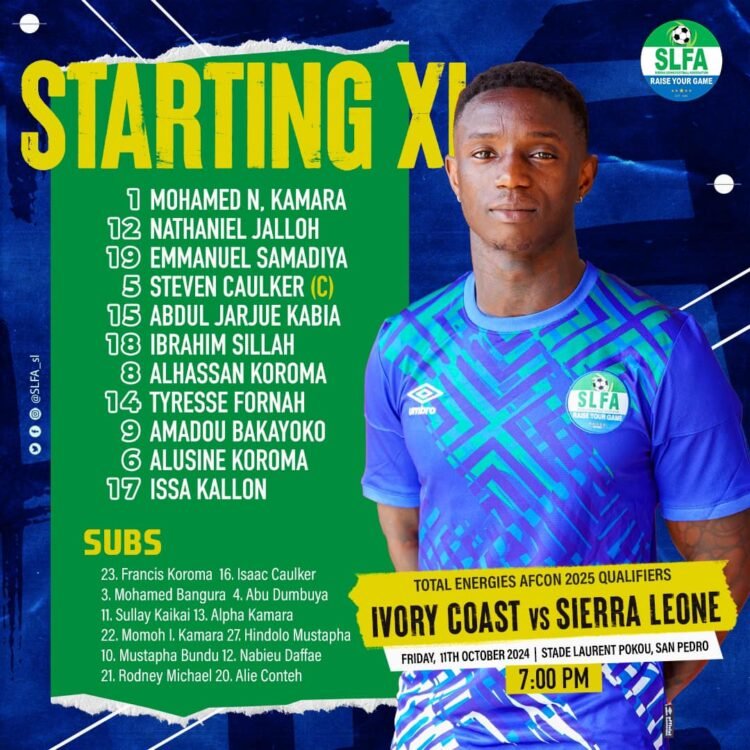 Sierra Leone first team for Ivory Coast crucial tie