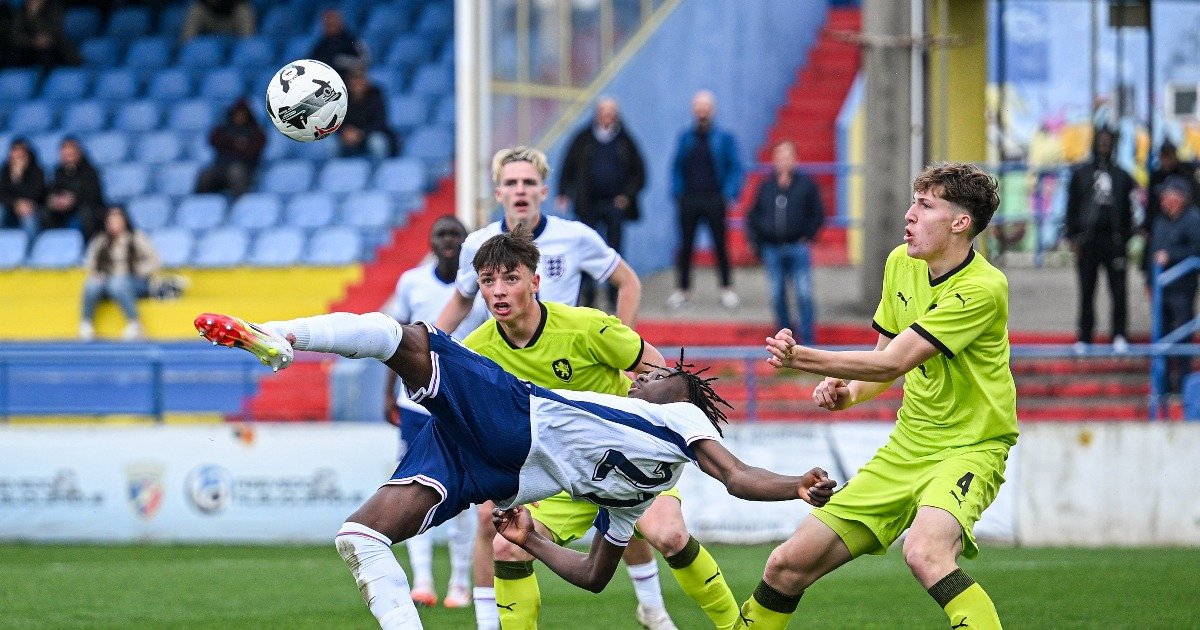 Moses Sesay marks his England's U18 debut with a goal