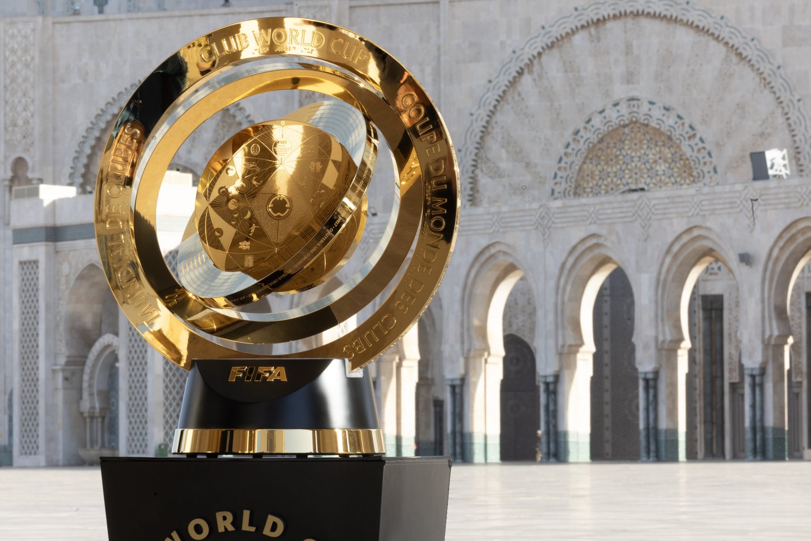 CASABLANCA, MOROCCO - APRIL 16: The FIFA Club World Cup Trophy Tour stop at Wydad AC on April 16, 2025 in Casablanca, Morocco. (Photo by Abdelmajid Bziouat - FIFA/FIFA via Getty Images)