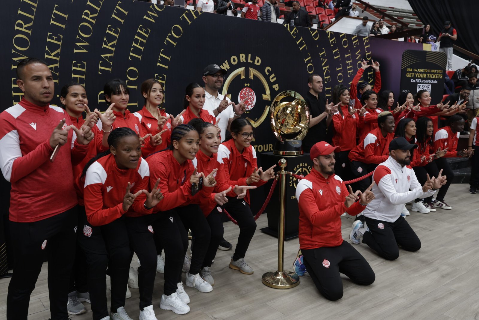 CASABLANCA, MOROCCO - APRIL 16: The FIFA Club World Cup Trophy Tour stop at Wydad AC on April 16, 2025 in Casablanca, Morocco. (Photo by Abdelmajid Bziouat - FIFA/FIFA via Getty Images)