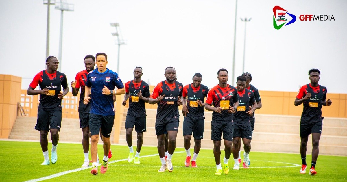 Gambia at work for Equatorial Guinea and Uganda friendlies