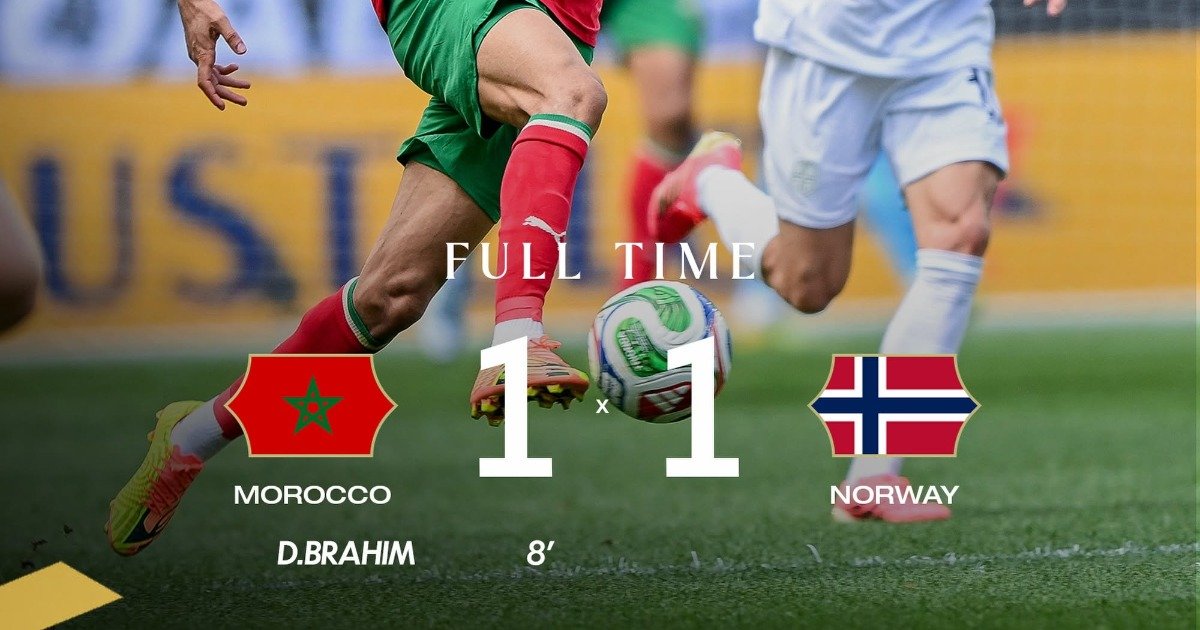 Morocco and Norway end in a tie ahead of the 2026 World Cup opener