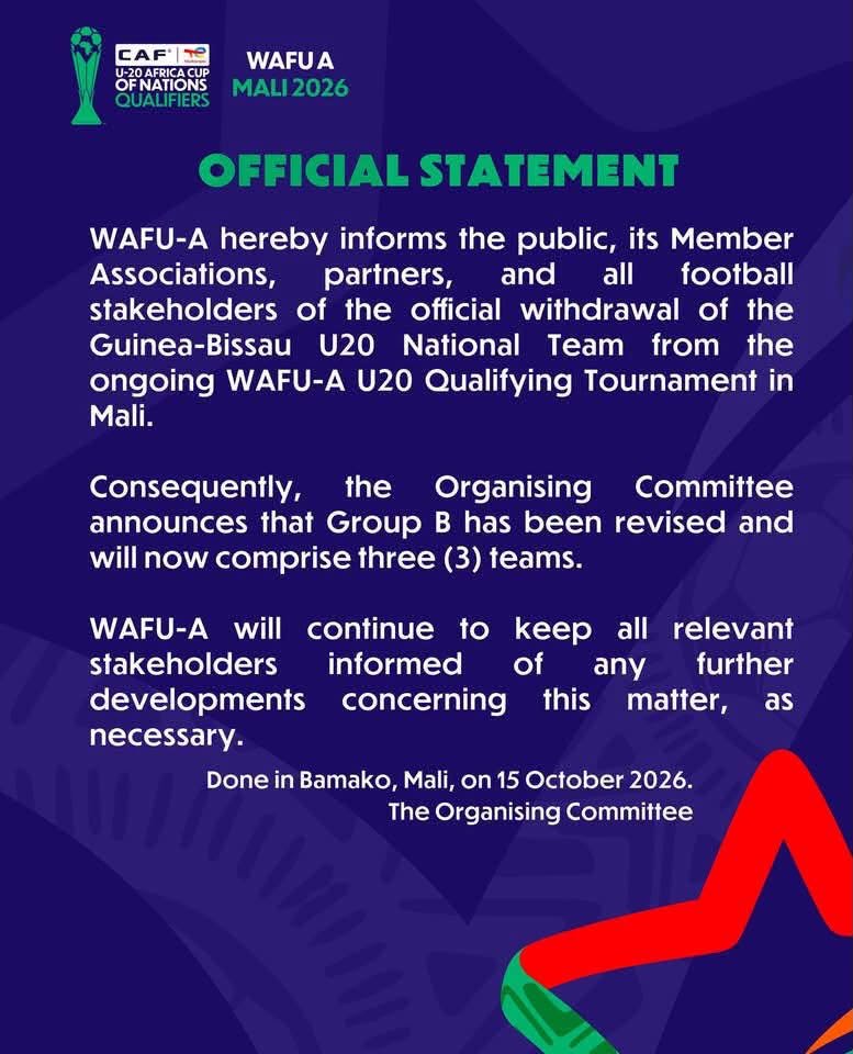Here is the WAFU statement on Guinea-Bissau's withdrawal