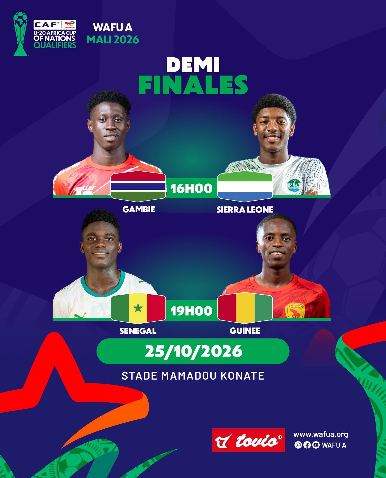 WAFU A semifinal schedules